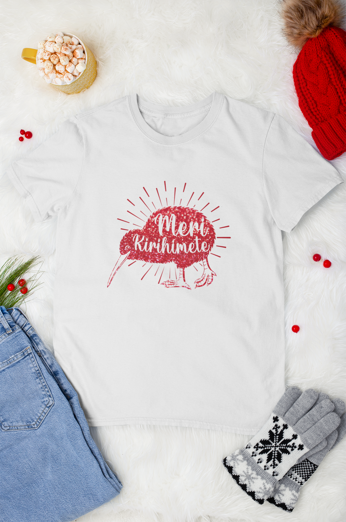 Meri Kirihimete Kiwi - Adult Tee