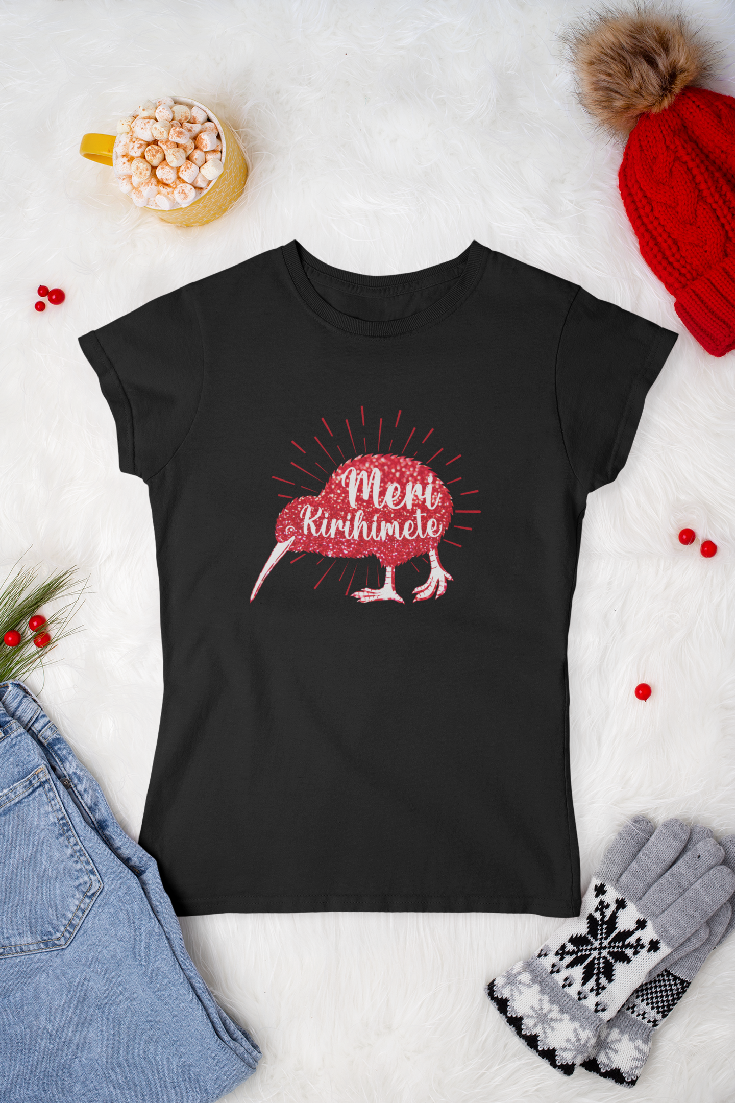 Meri Kirihimete Kiwi - Adult Tee
