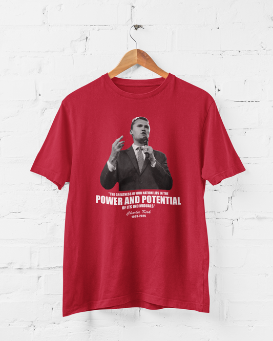 CHARLIE KIRK - POWER & POTENTIAL - ADULT TEE
