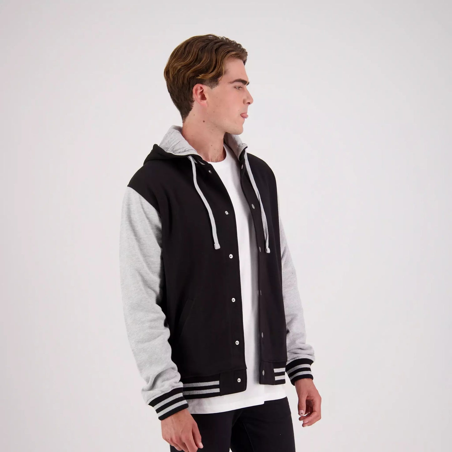 HOODED LETTERMAN JACKET