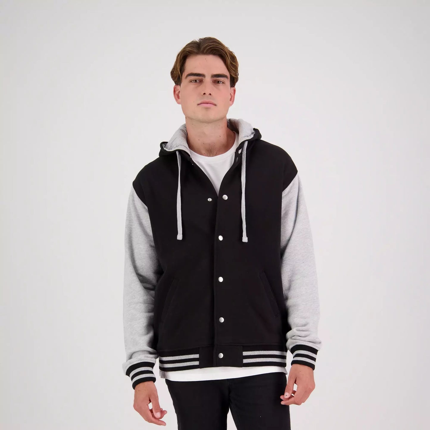 HOODED LETTERMAN JACKET