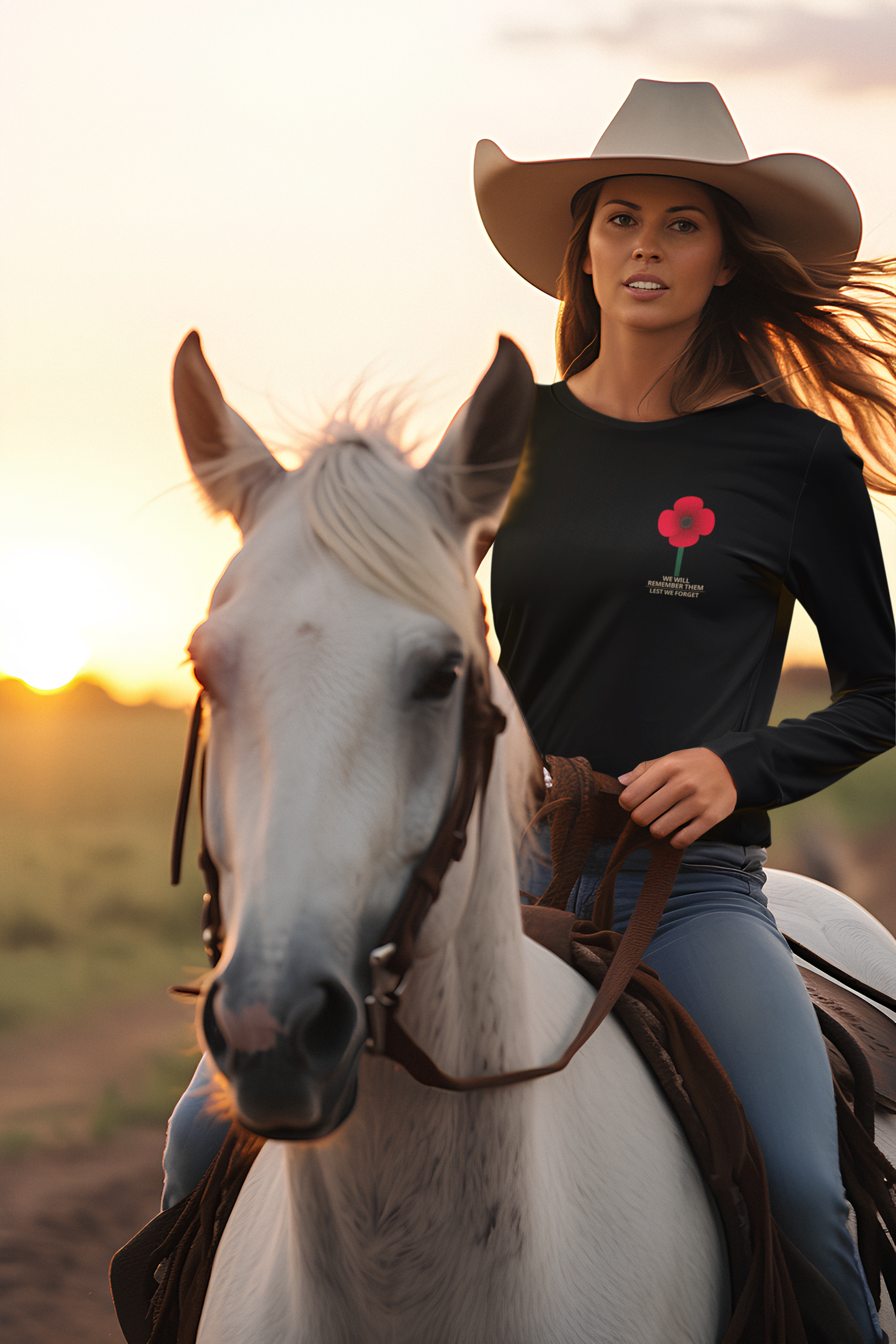 Anzac - Badge - We Will Remember Them, Lest We Forget   - Long Sleeve Tee