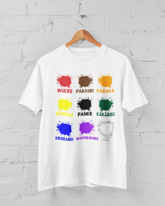 TE REO COLOUR PATCHES - ADULTS TEE