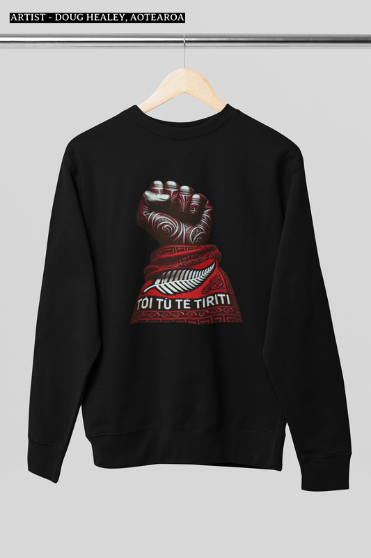 ARTIST -DOUG HEALEY - TOI TU TE TIRITI - ADULT CREWNECK