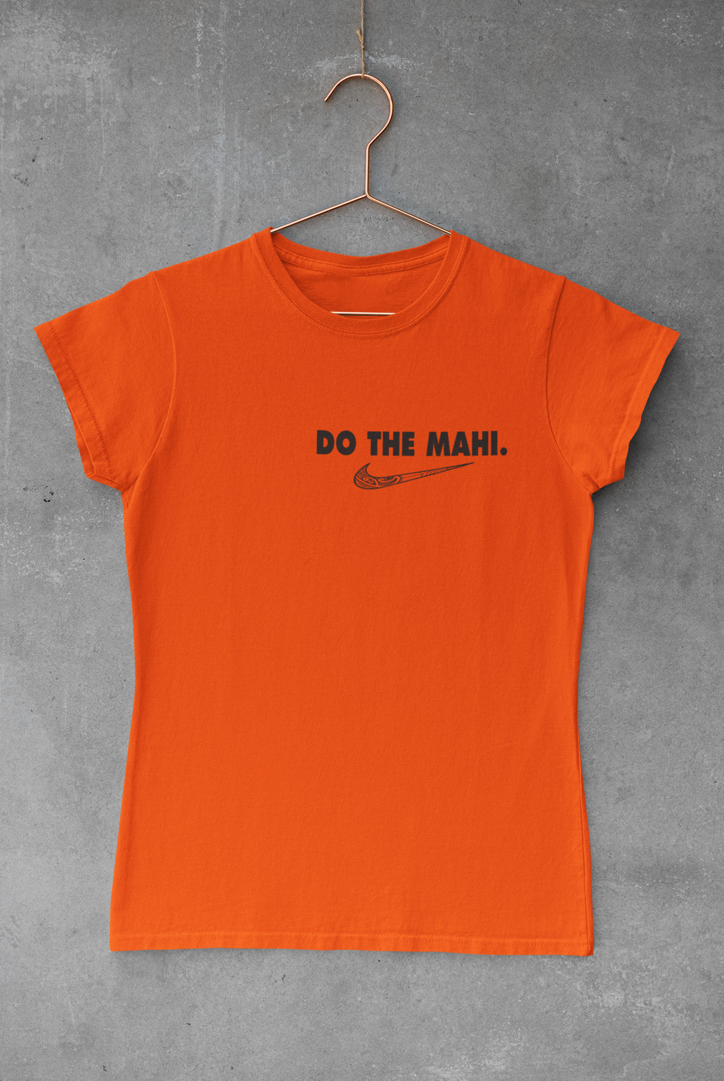 Do The Mahi ✓ (Big Tick Black ) - Badge - Adult Tee - Orange