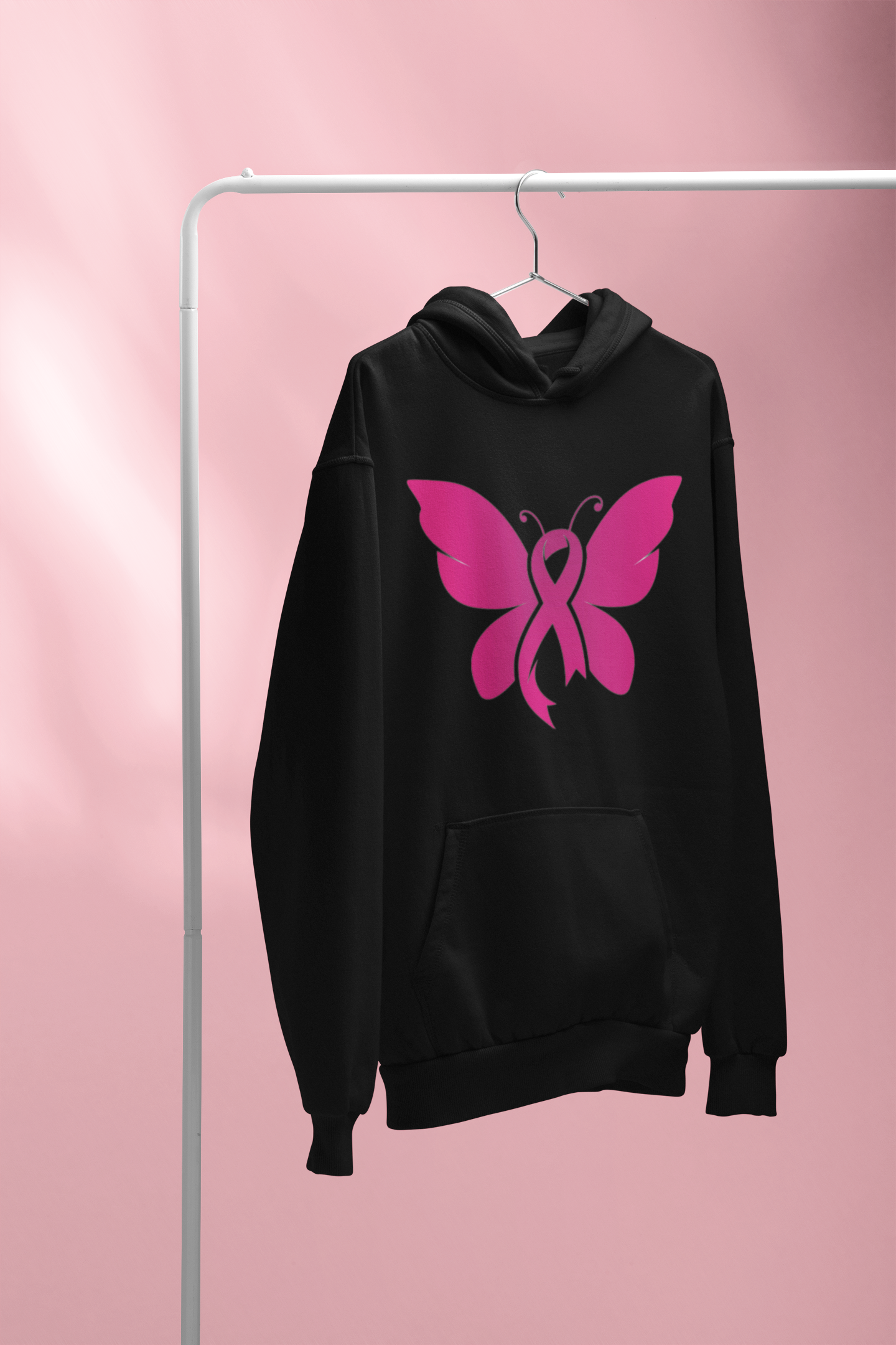 Pink Ribbon Butterfly - Hoodie
