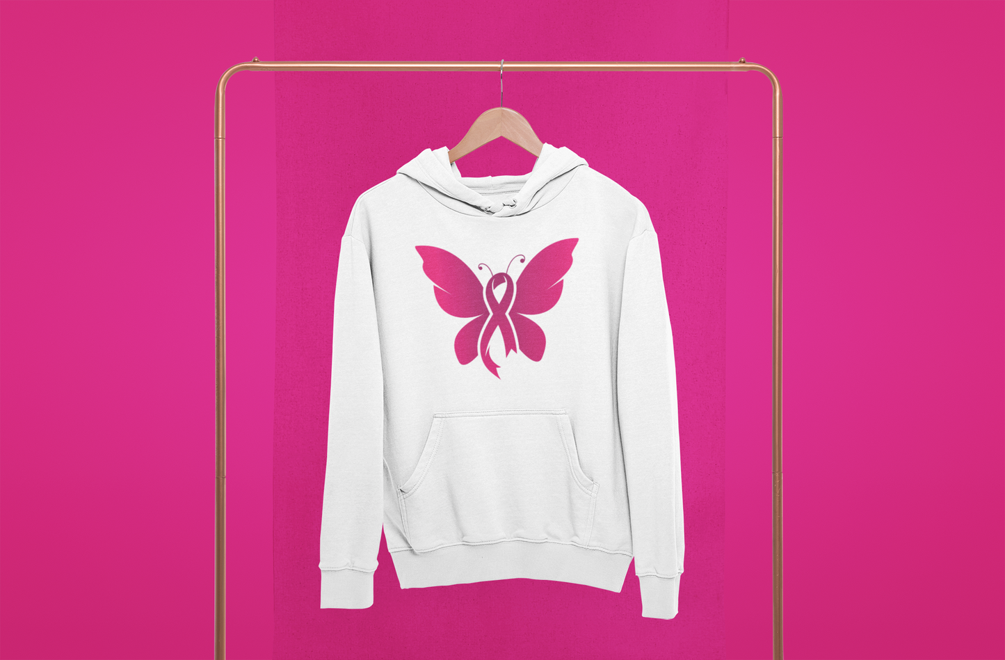 Pink Ribbon Butterfly - Hoodie