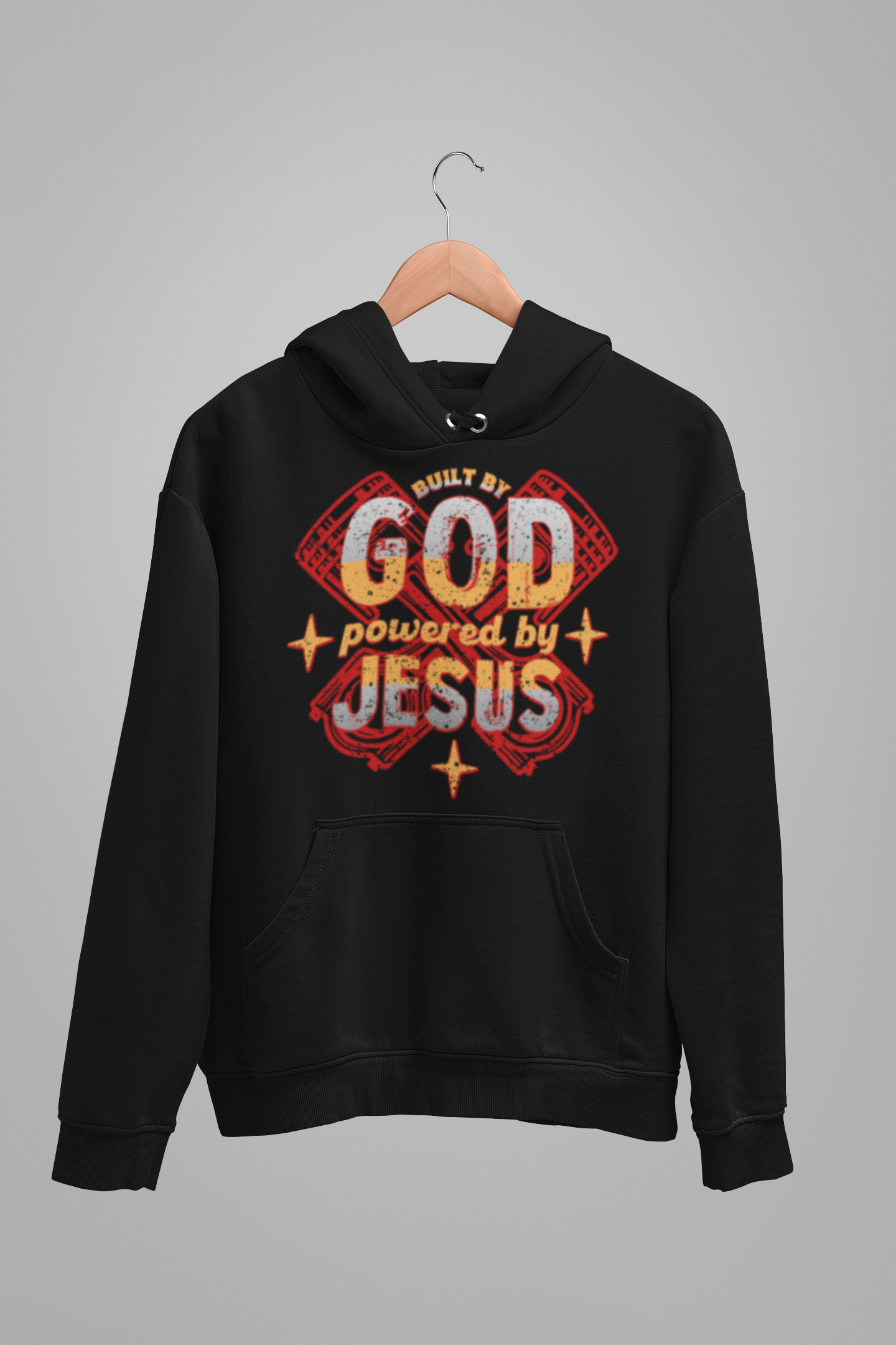 Built By God, Powered By Jesus - Adult Hoodie