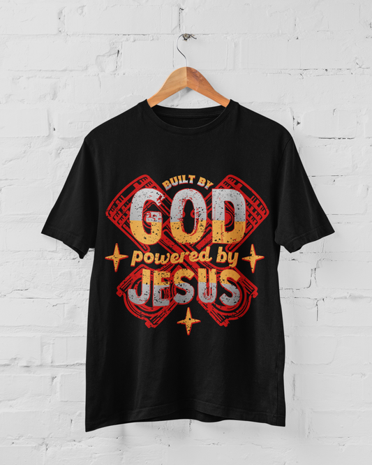 Built By God, Powered By Jesus - Adult Tee