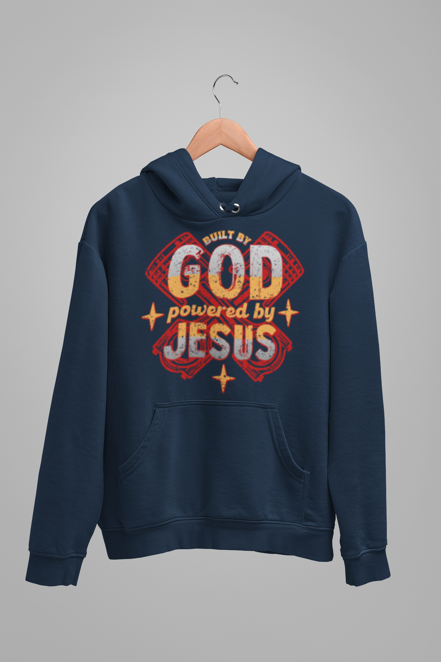 Built By God, Powered By Jesus - Adult Hoodie