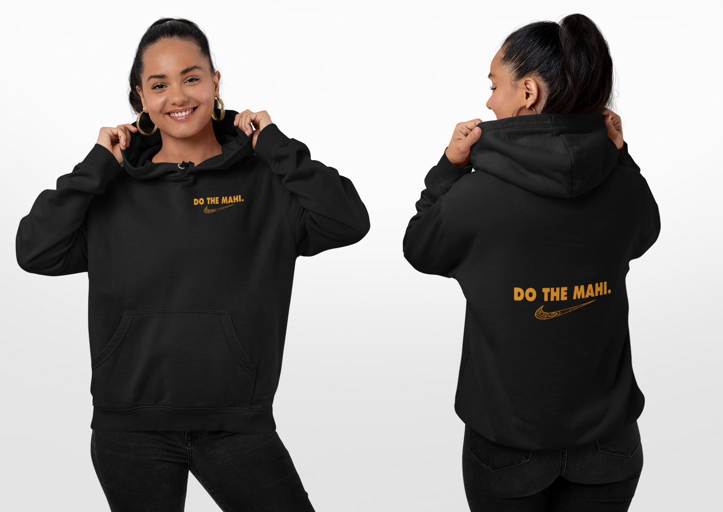 Karaka - Do The Mahi (large tick) HOODIE (front and back)