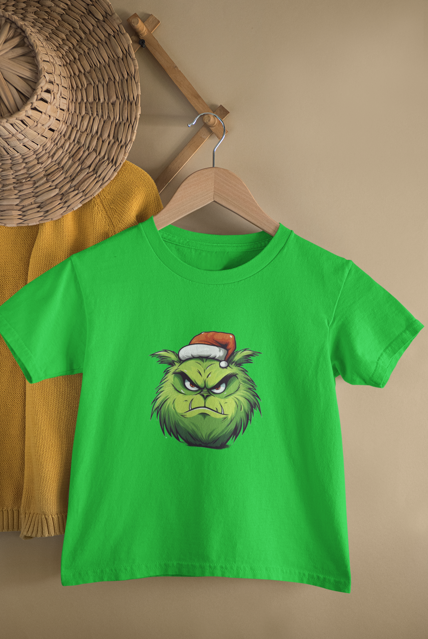 Grinch Xmas Face- Kids Tee