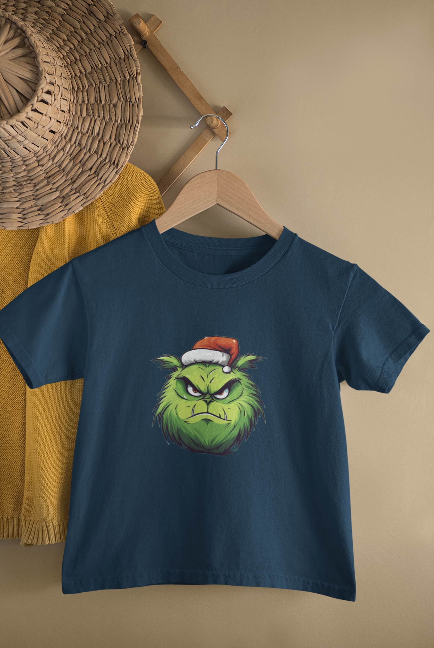 Grinch Xmas Face- Kids Tee