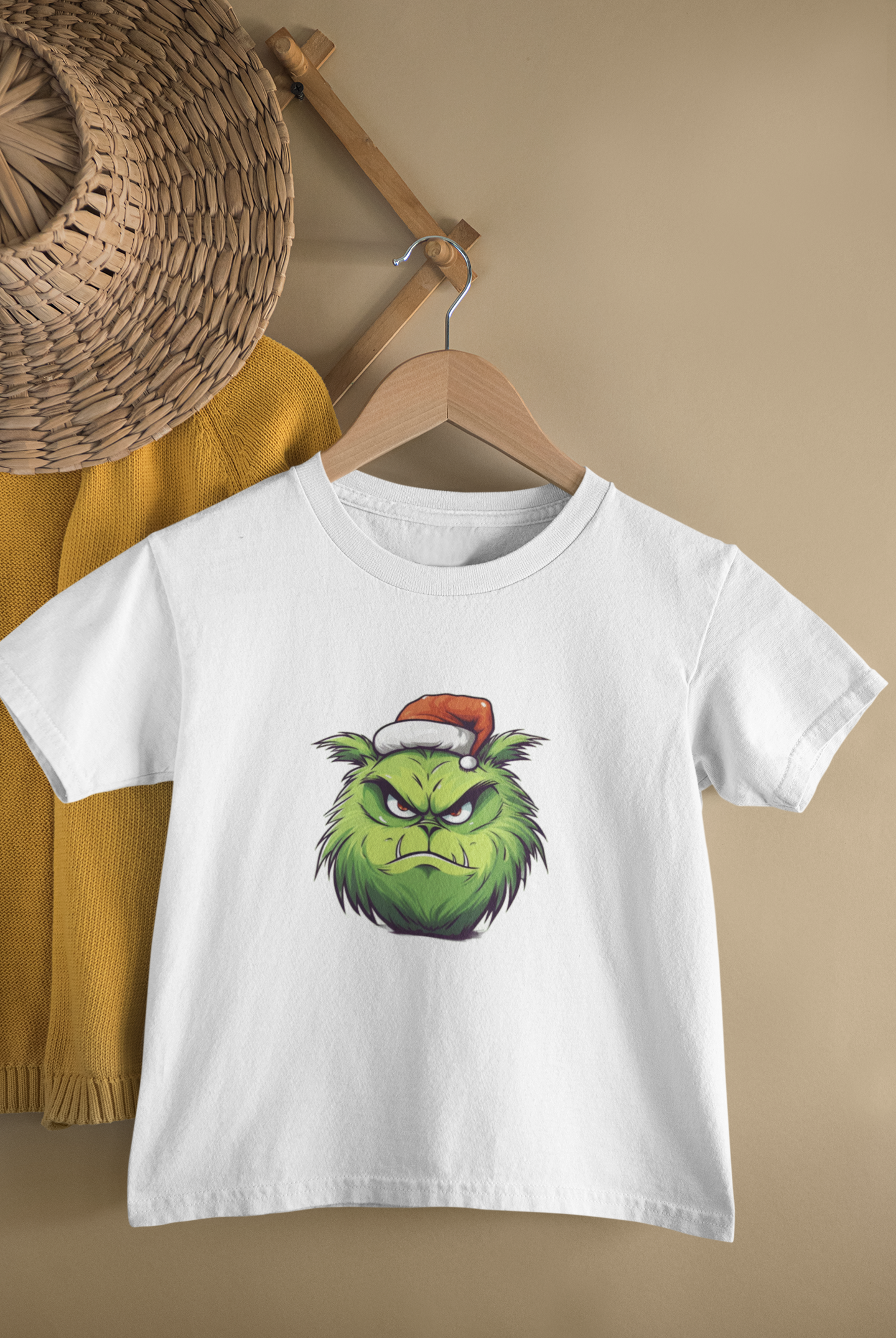 Grinch Xmas Face- Kids Tee