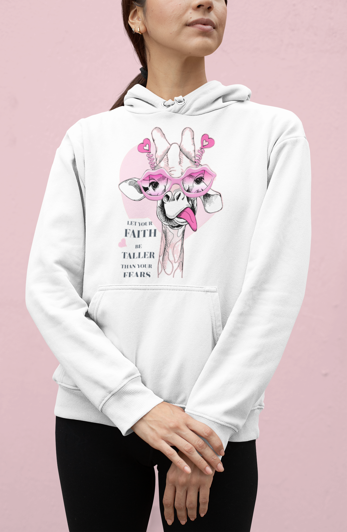 Pink T-Shirt Day - Let Your Faith Be Taller Than Your Fears - Adult Hoodie