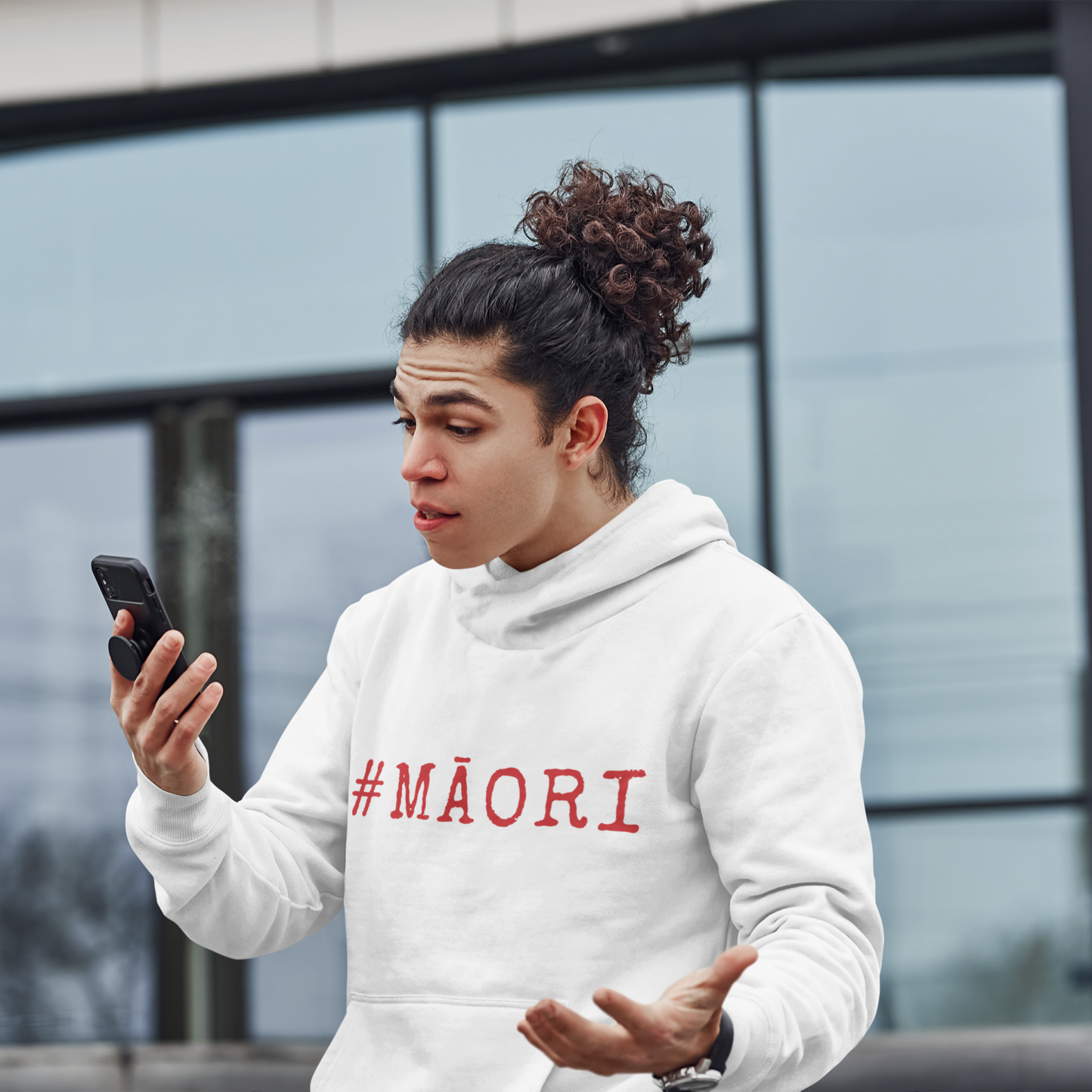 #MĀORI -(front text) ADULT HOODIE