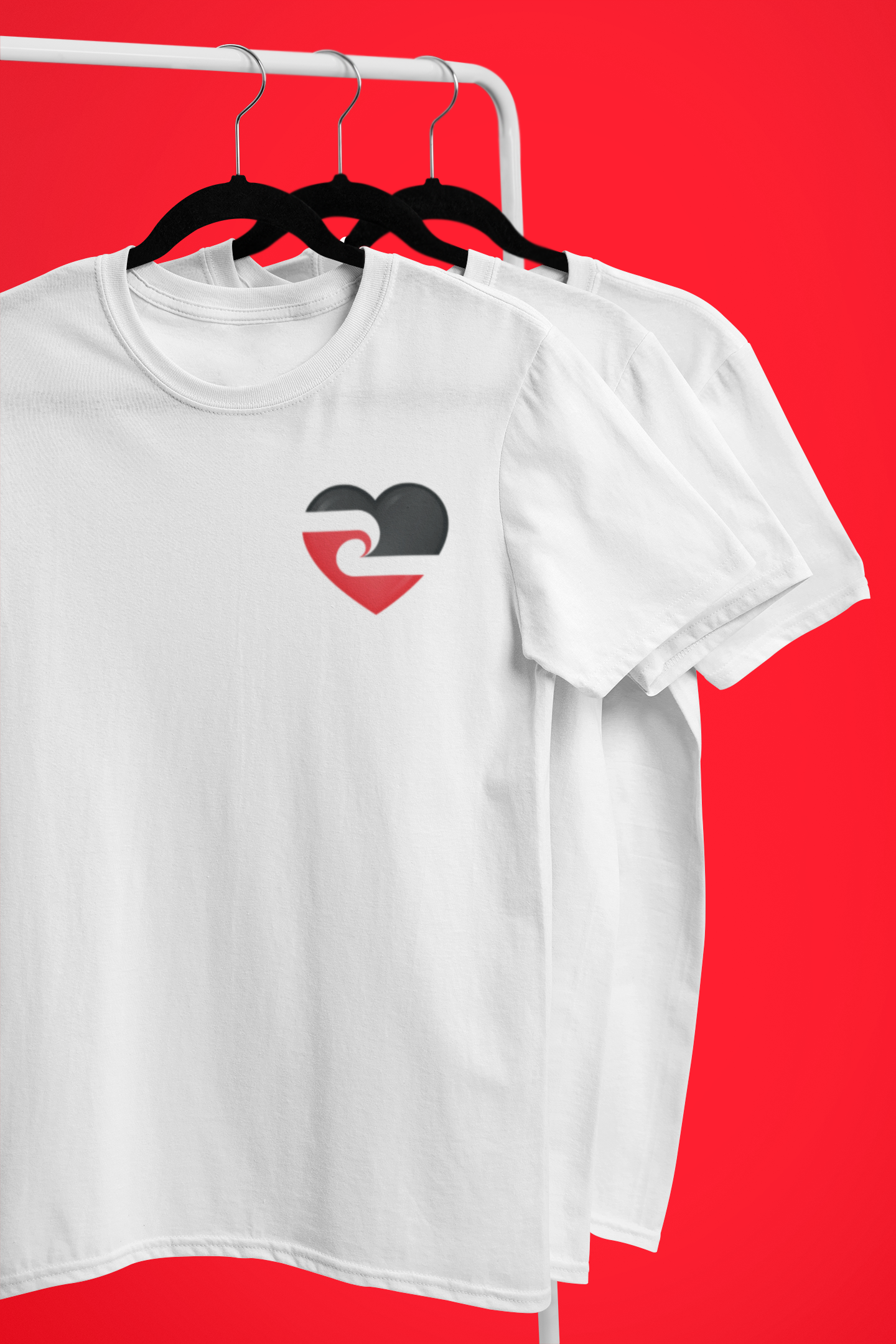 Tino Rangatiratanga Flag Heart Badge - Adult Tee