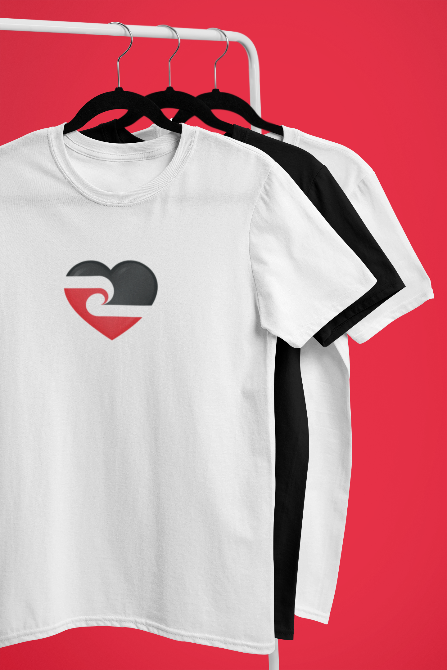 Tino Rangatiratanga Flag Heart Badge - Adult Tee