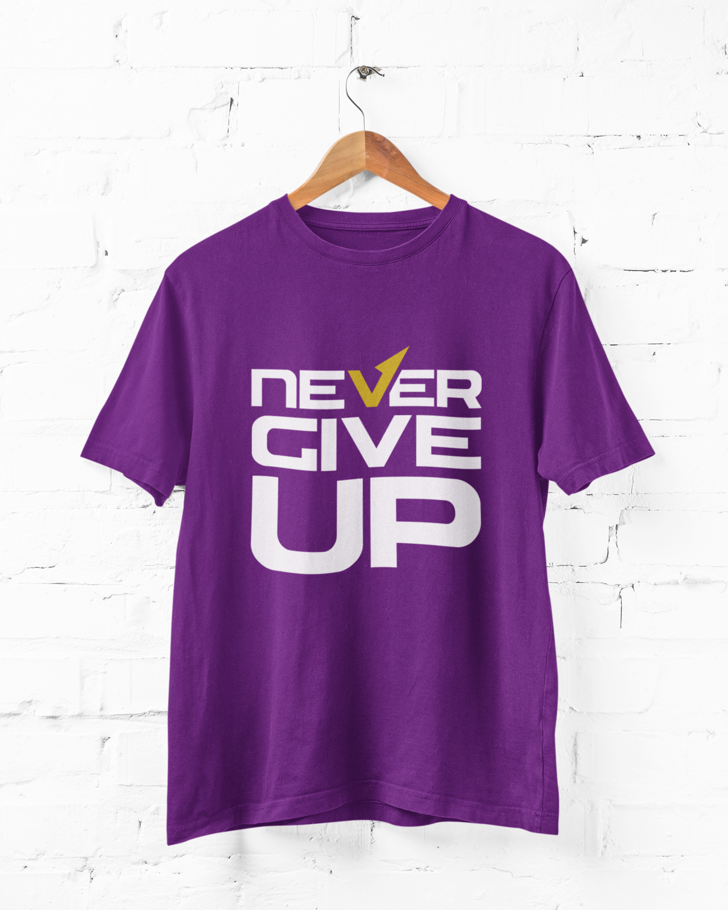 NEVER GIVE UP ✔️ - ADULT TEE