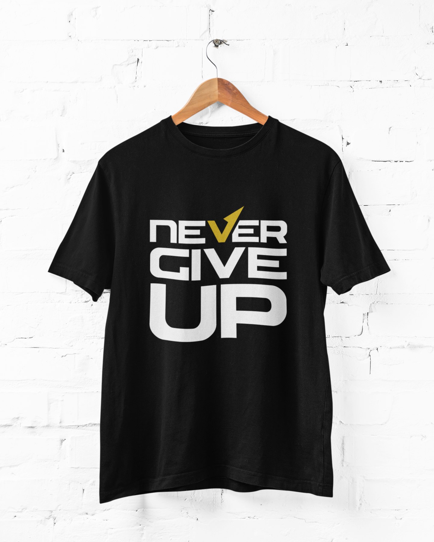 NEVER GIVE UP ✔️ - ADULT TEE