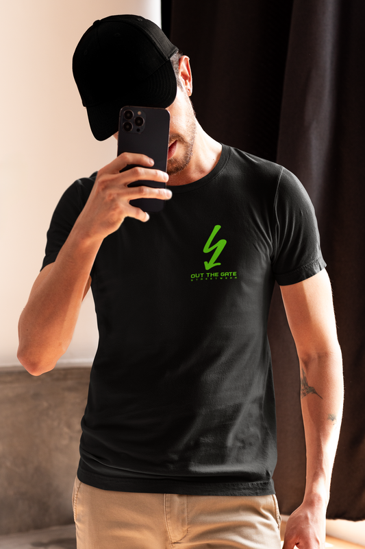 OTG STREETWEAR - GREEN (BACK) - ADULT BLACK TEE