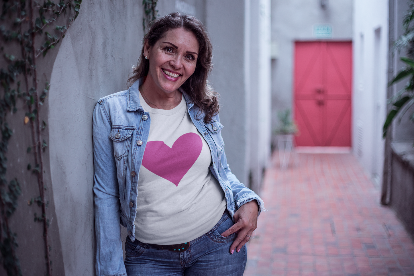Pink Heart - Adult Pink Tee