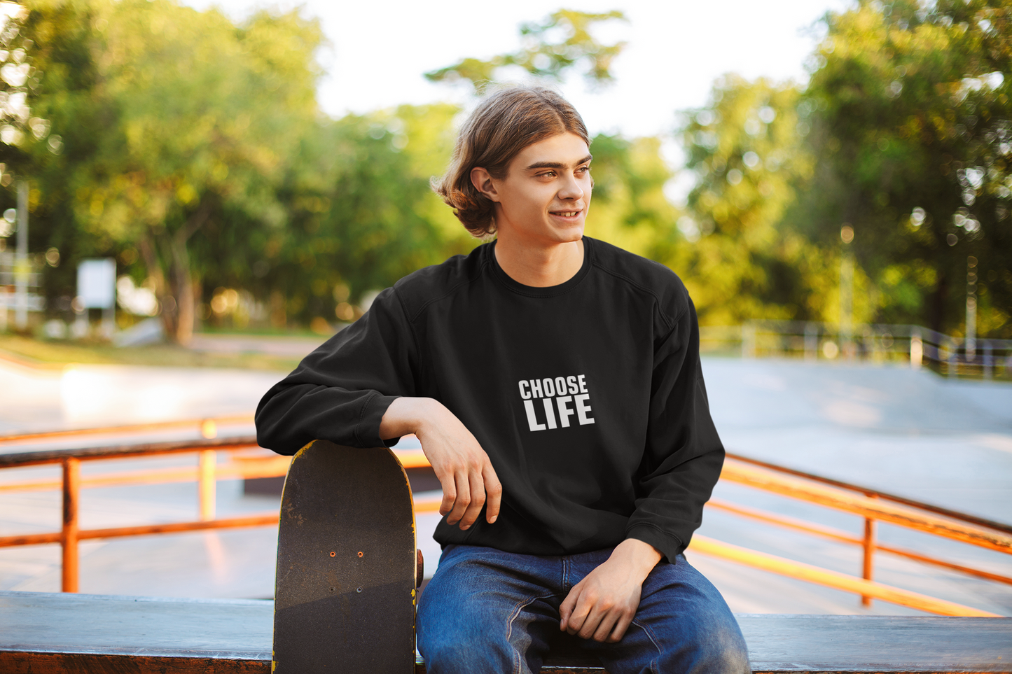 CHOOSE LIFE (small text) Sweat.