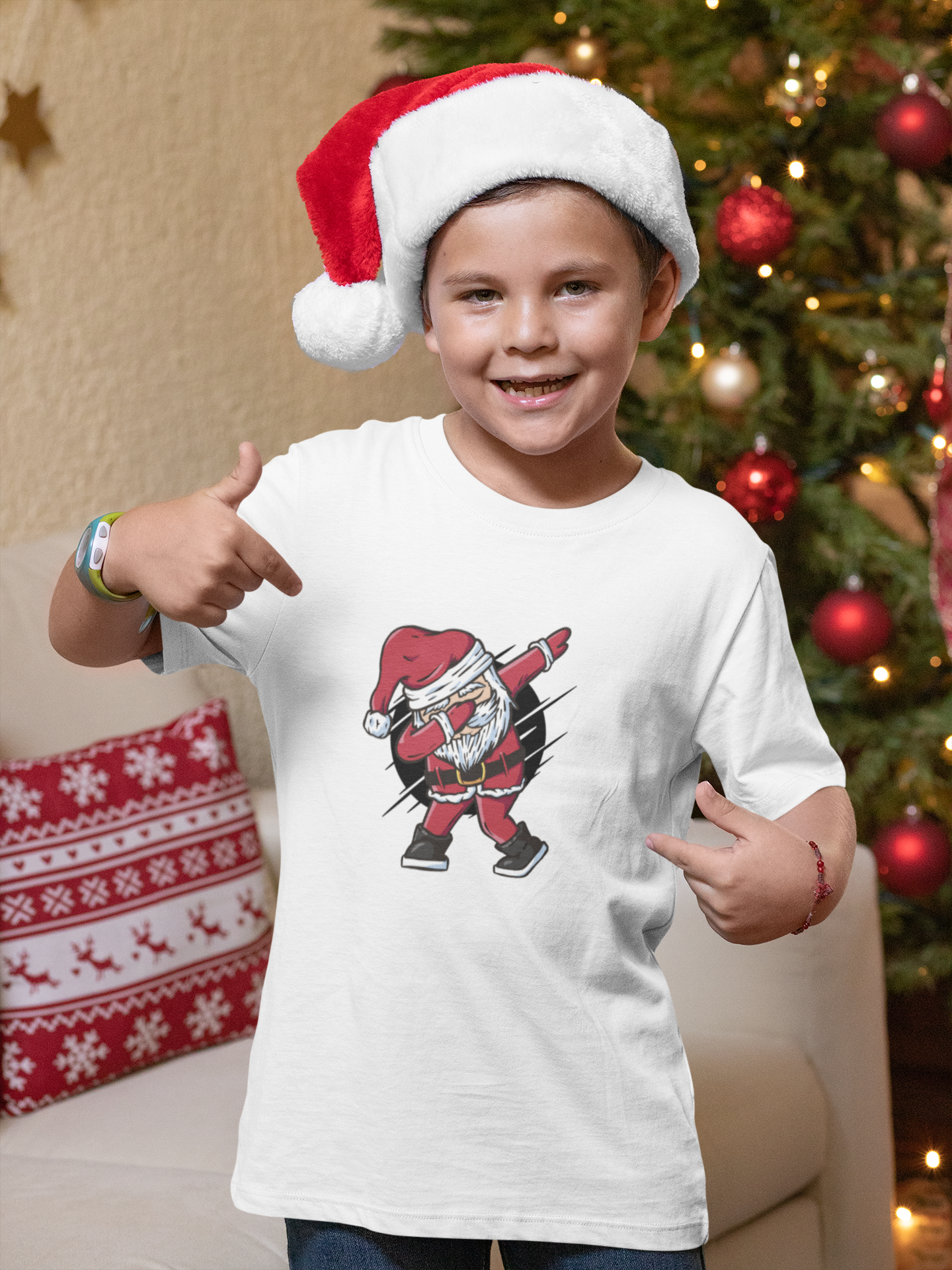Dabbing Santa (Black) - Childrens Tee