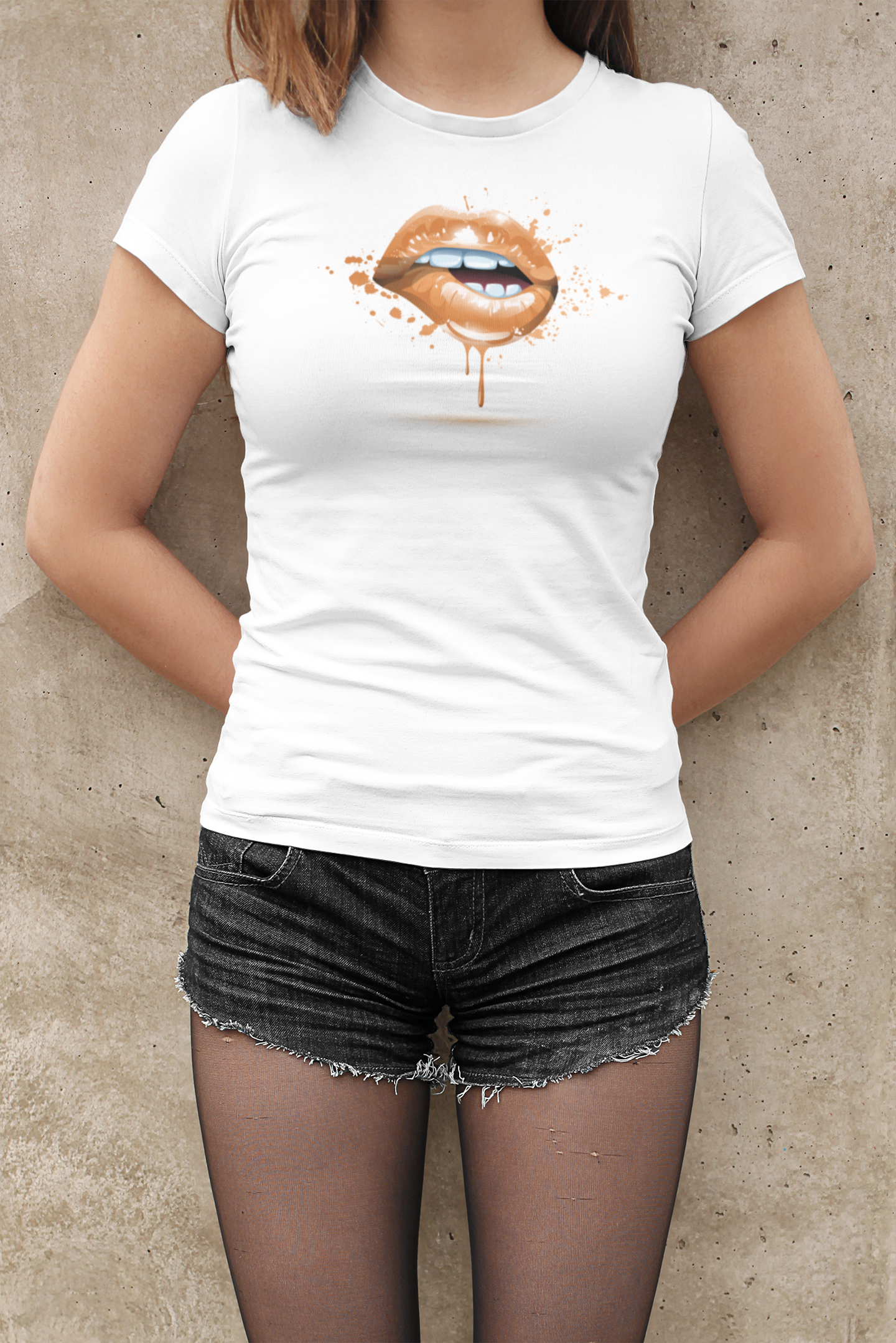 BITE ME - ORANGE LIPS TEE