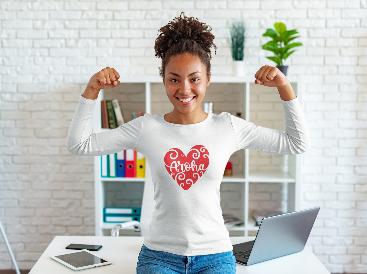 AROHA Whero Heart - Long Sleeve