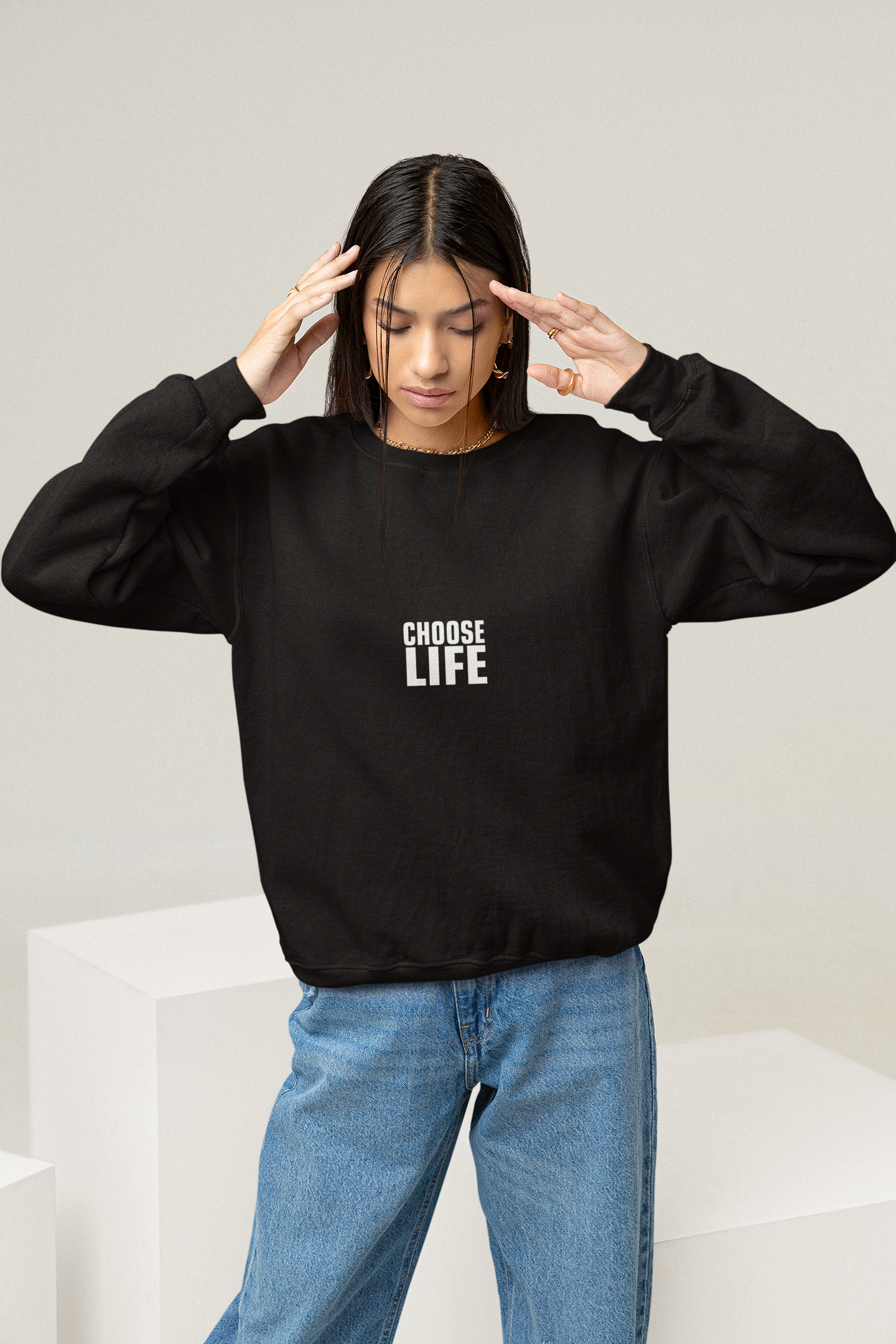 CHOOSE LIFE (small text) Sweat.