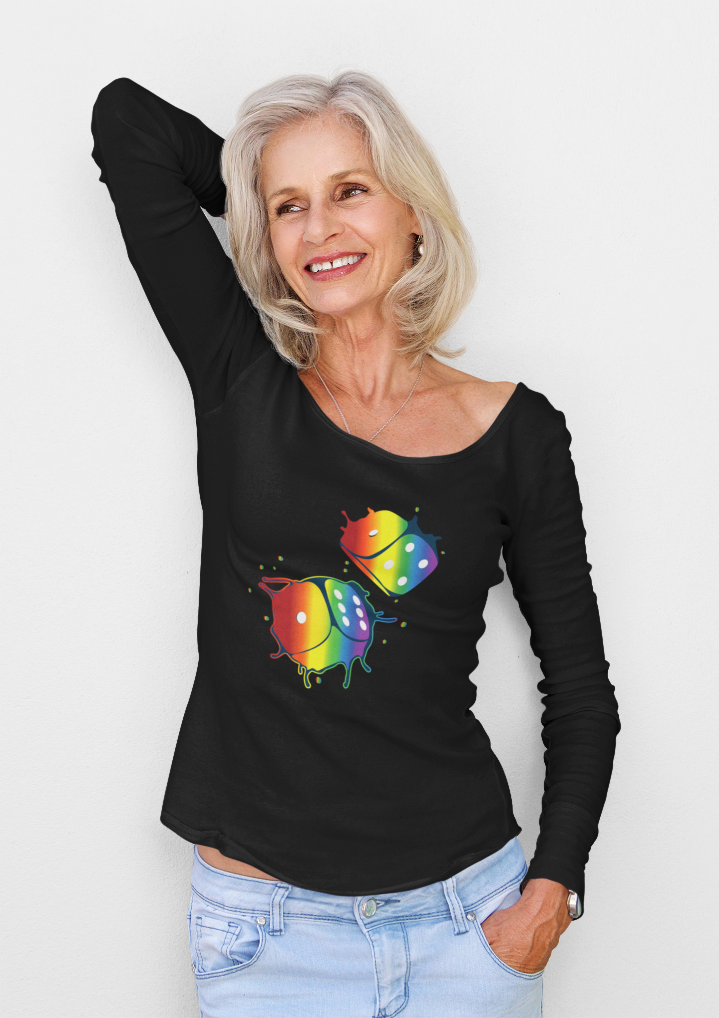 Dice Splash - Rainbow - Long Sleeve