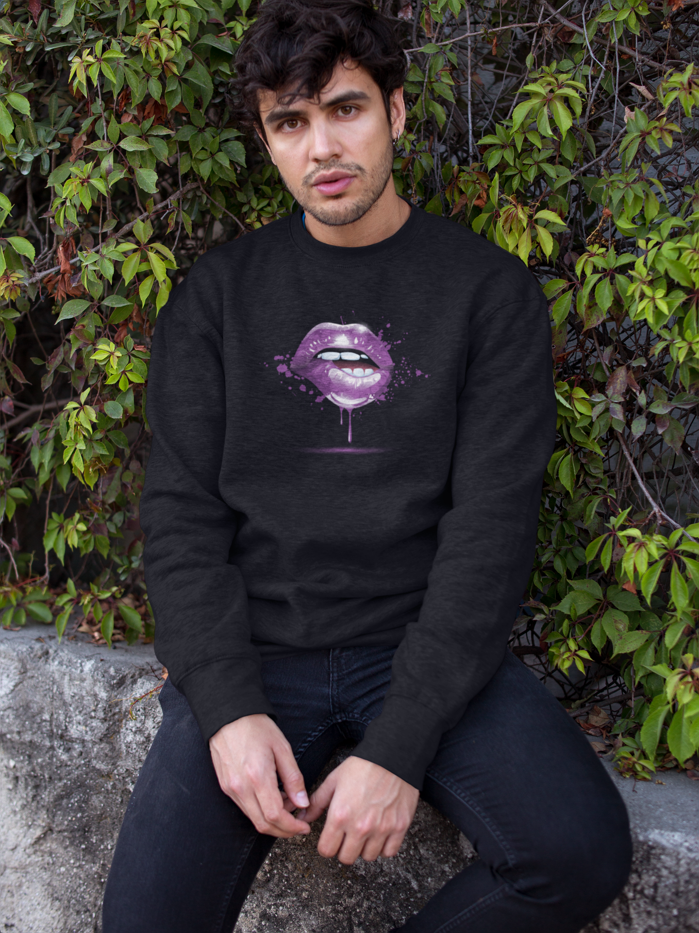 Lip Bite Purple - Hoodie / Sweatshirt
