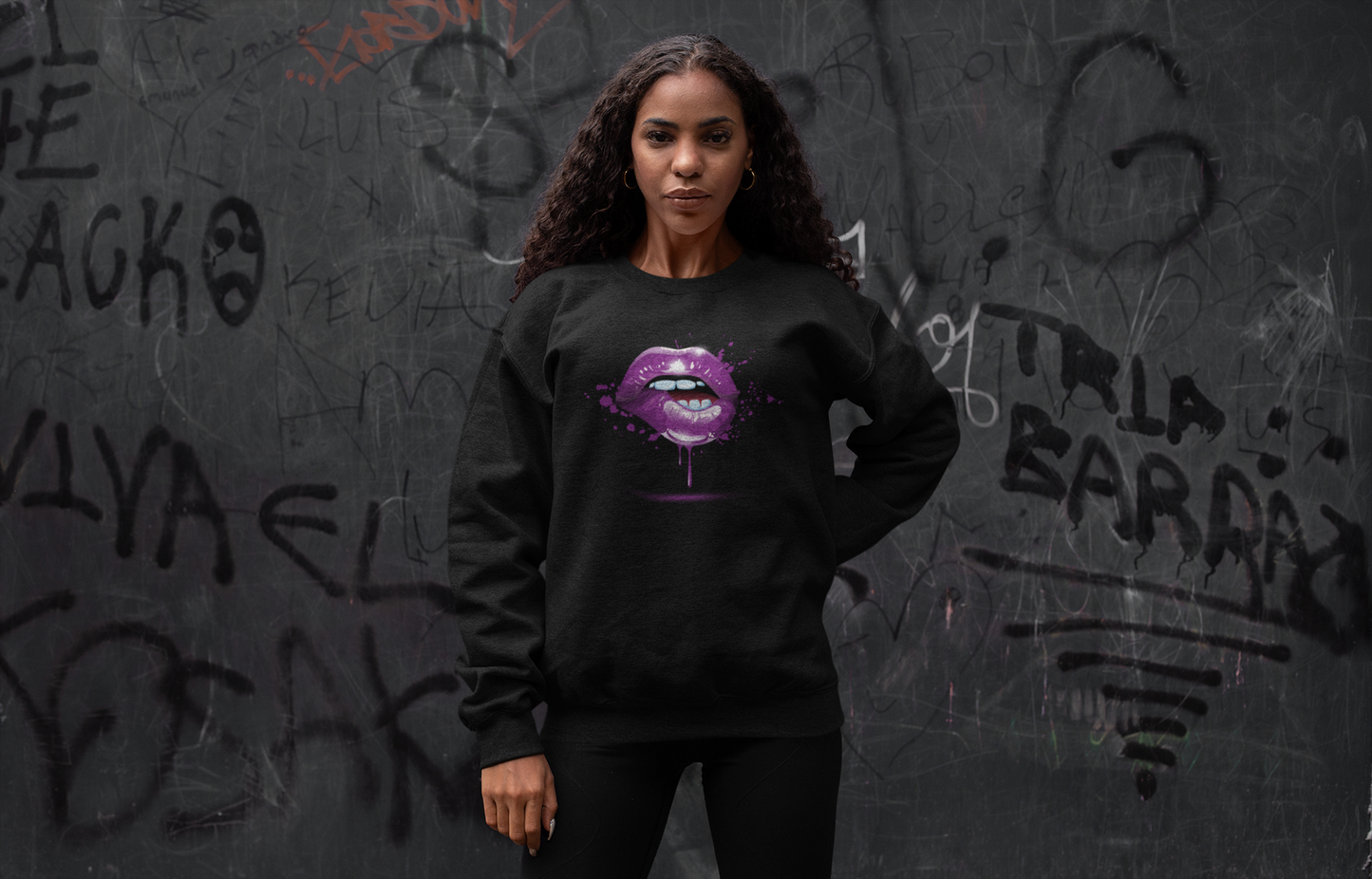 Lip Bite Purple - Hoodie / Sweatshirt