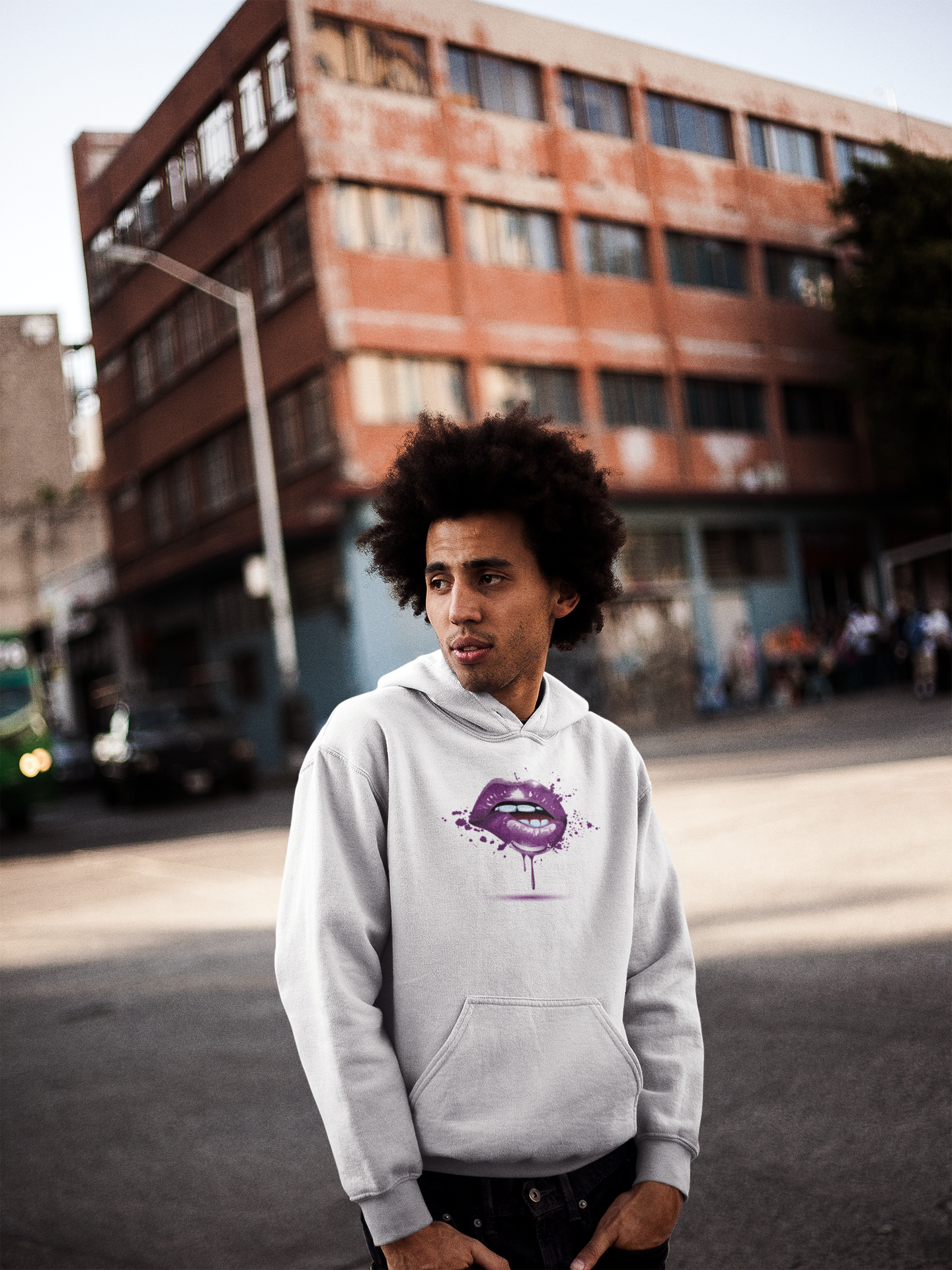 Lip Bite Purple - Hoodie / Sweatshirt