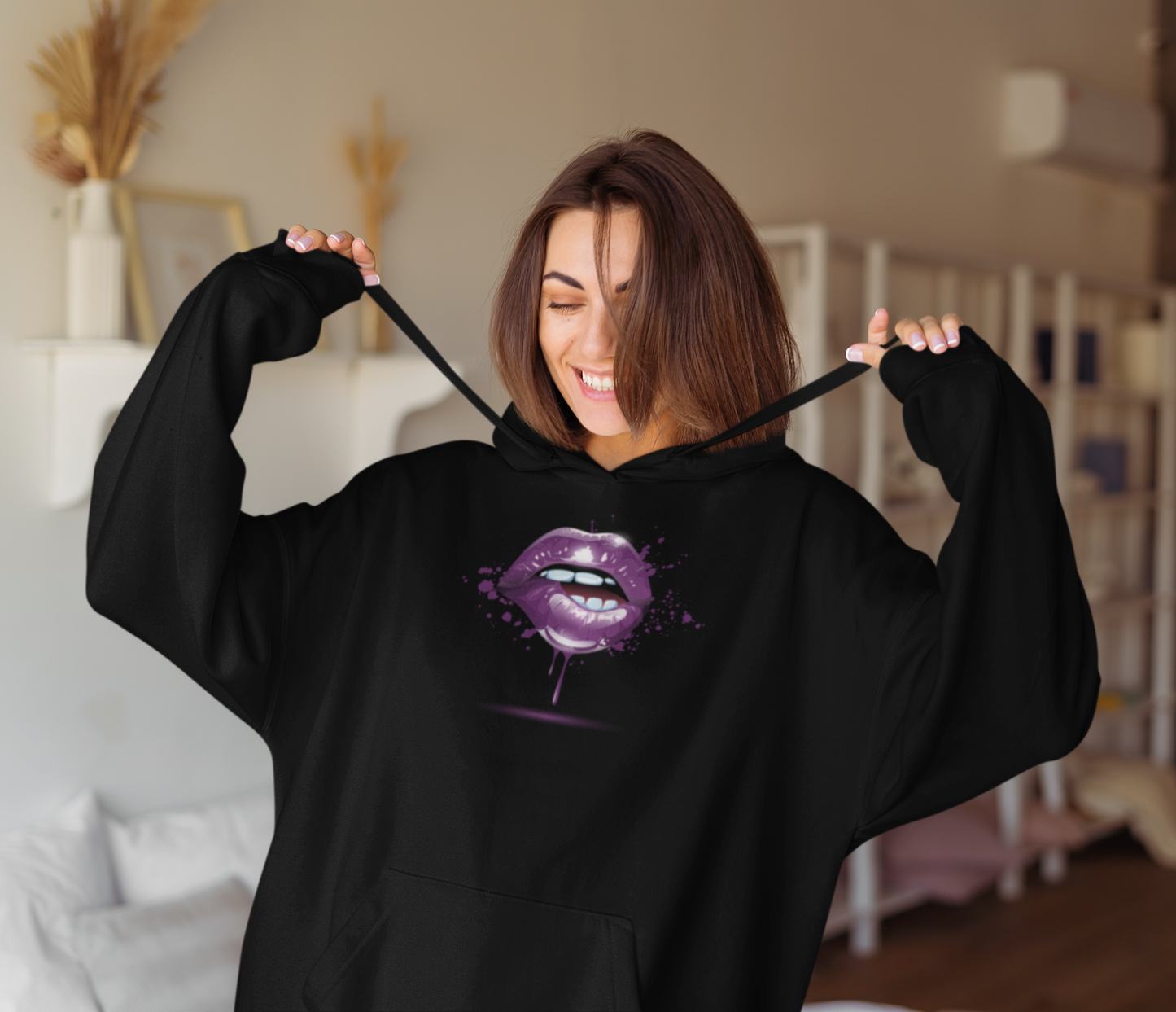 Lip Bite Purple - Hoodie / Sweatshirt