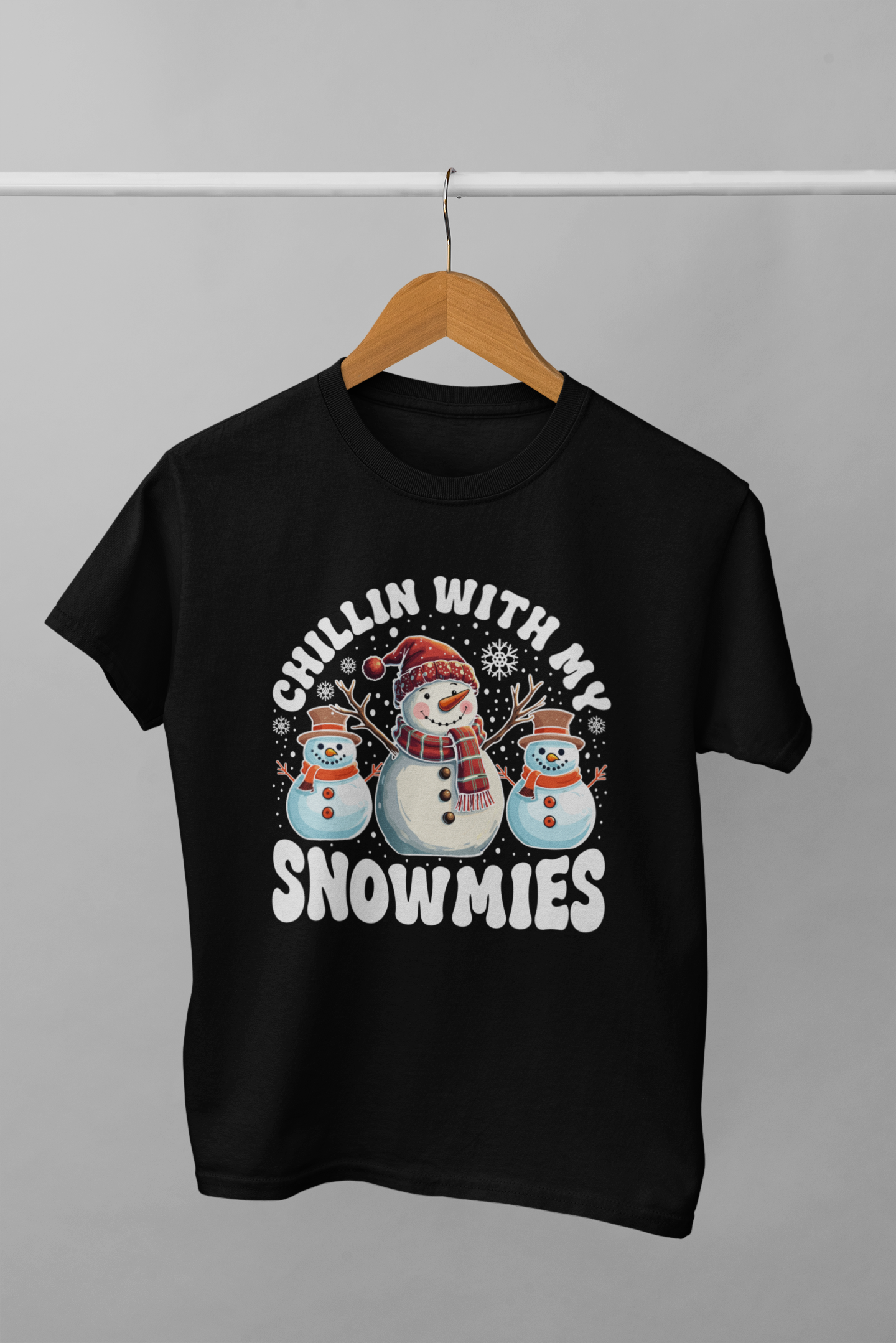 Christmas - Chillin With My Snowmies - Adult Tee