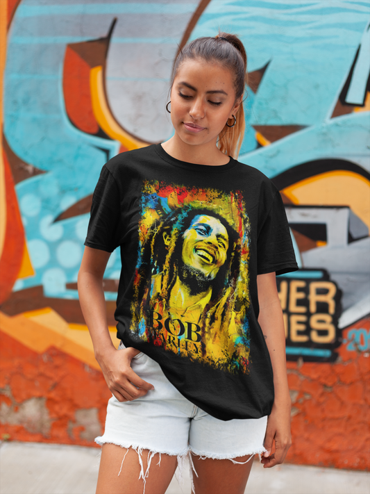 BOB MARLEY - ADULT BLACK TEE