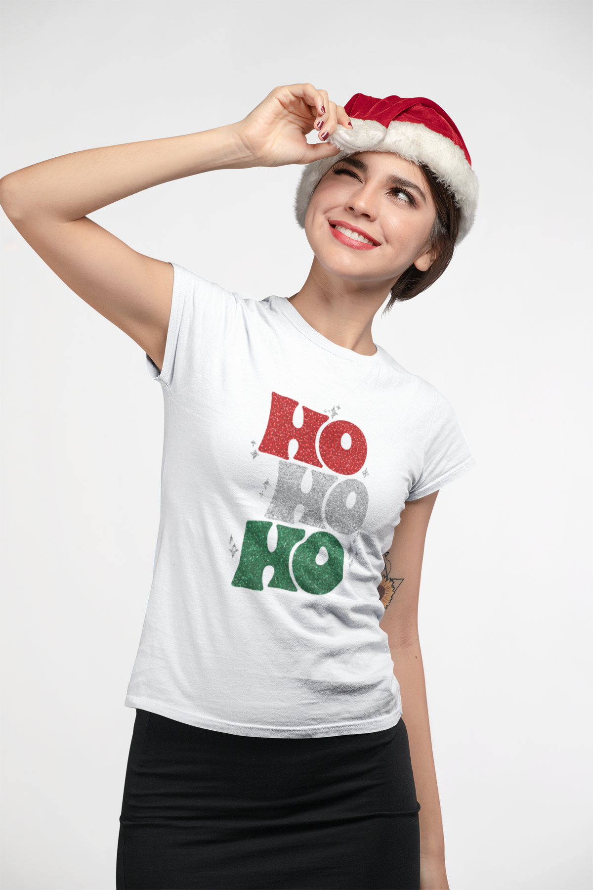HO HO HO MIX TEXT - ADULT TEE