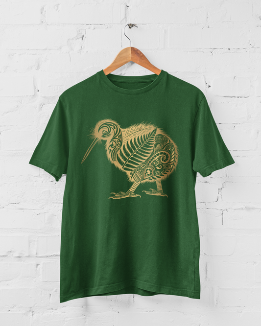 NATIVE KIWI (gold)  - ADULT TEE