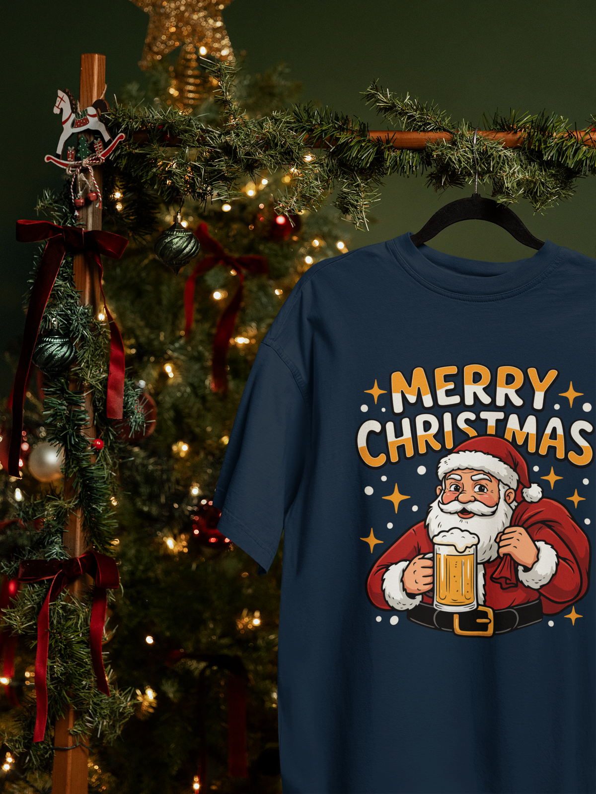 Santa & Beer - Adult tee