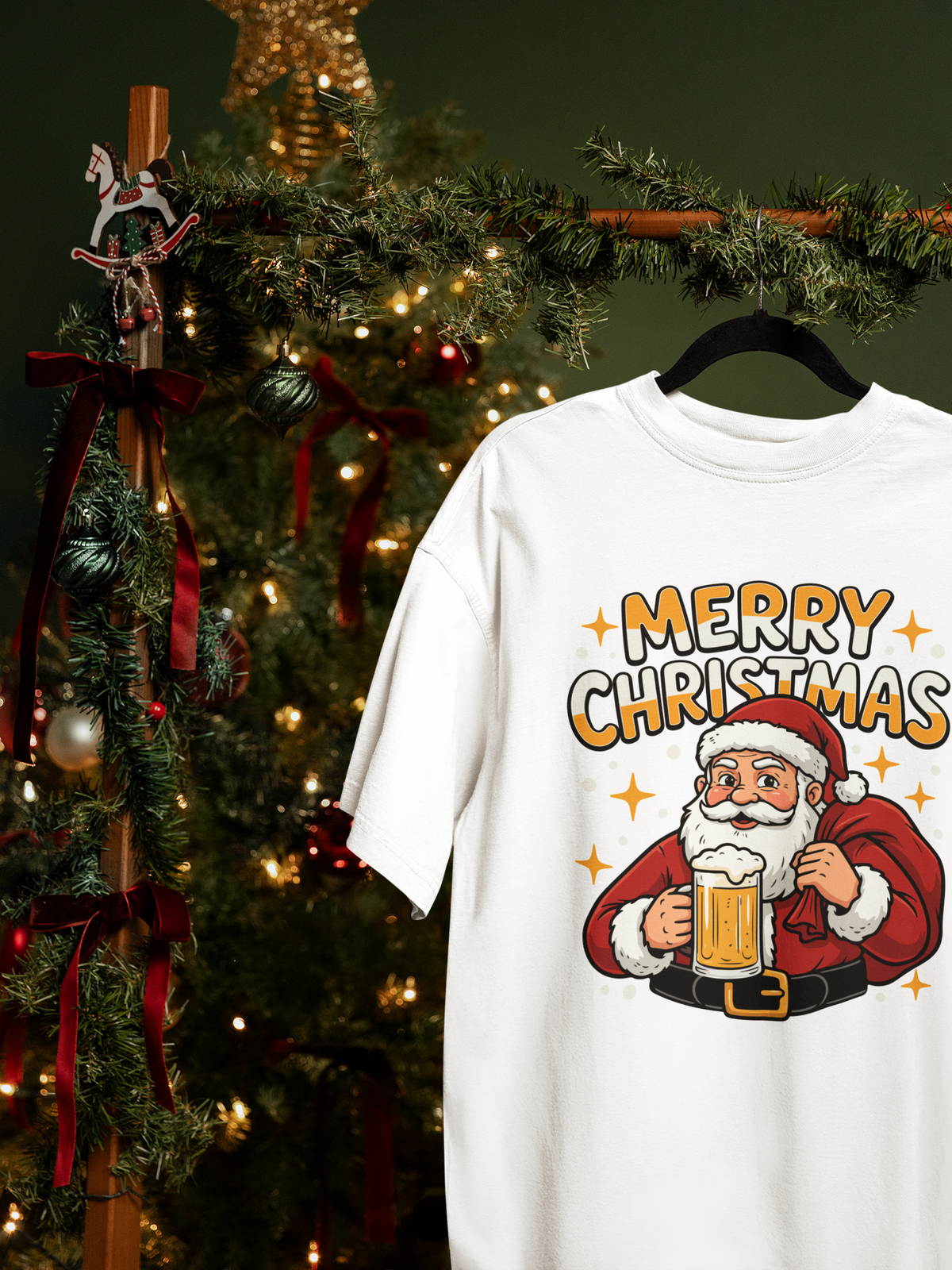 Santa & Beer - Adult tee