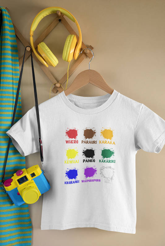 TE REO COLOURS PATCHED - CHILDRENS TEE