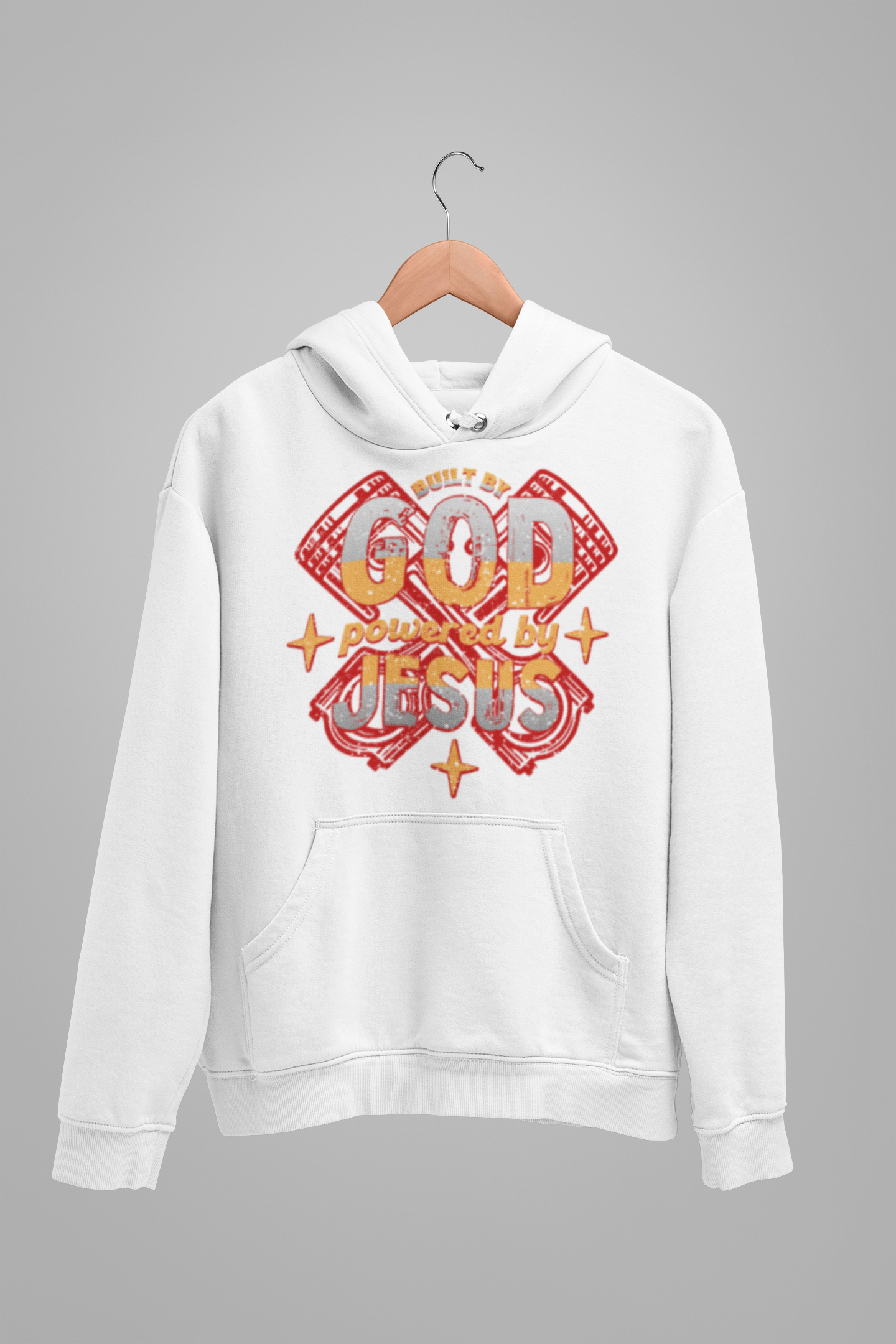 Built By God, Powered By Jesus - Adult Hoodie