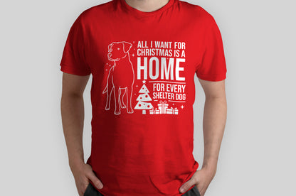 Home A Dog This Christmas - Adult tee