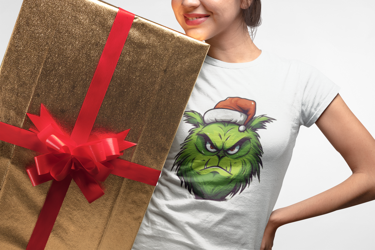 Christmas Grinch Face - Adult tee