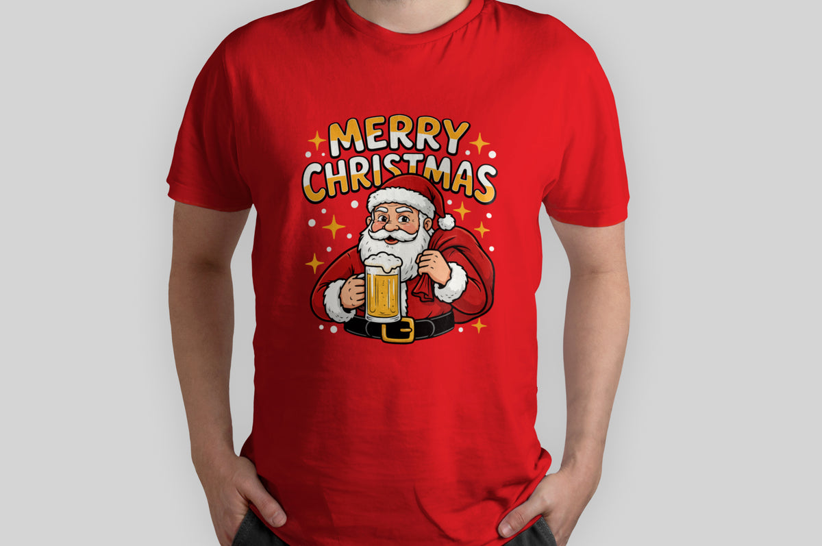 Santa & Beer - Adult tee