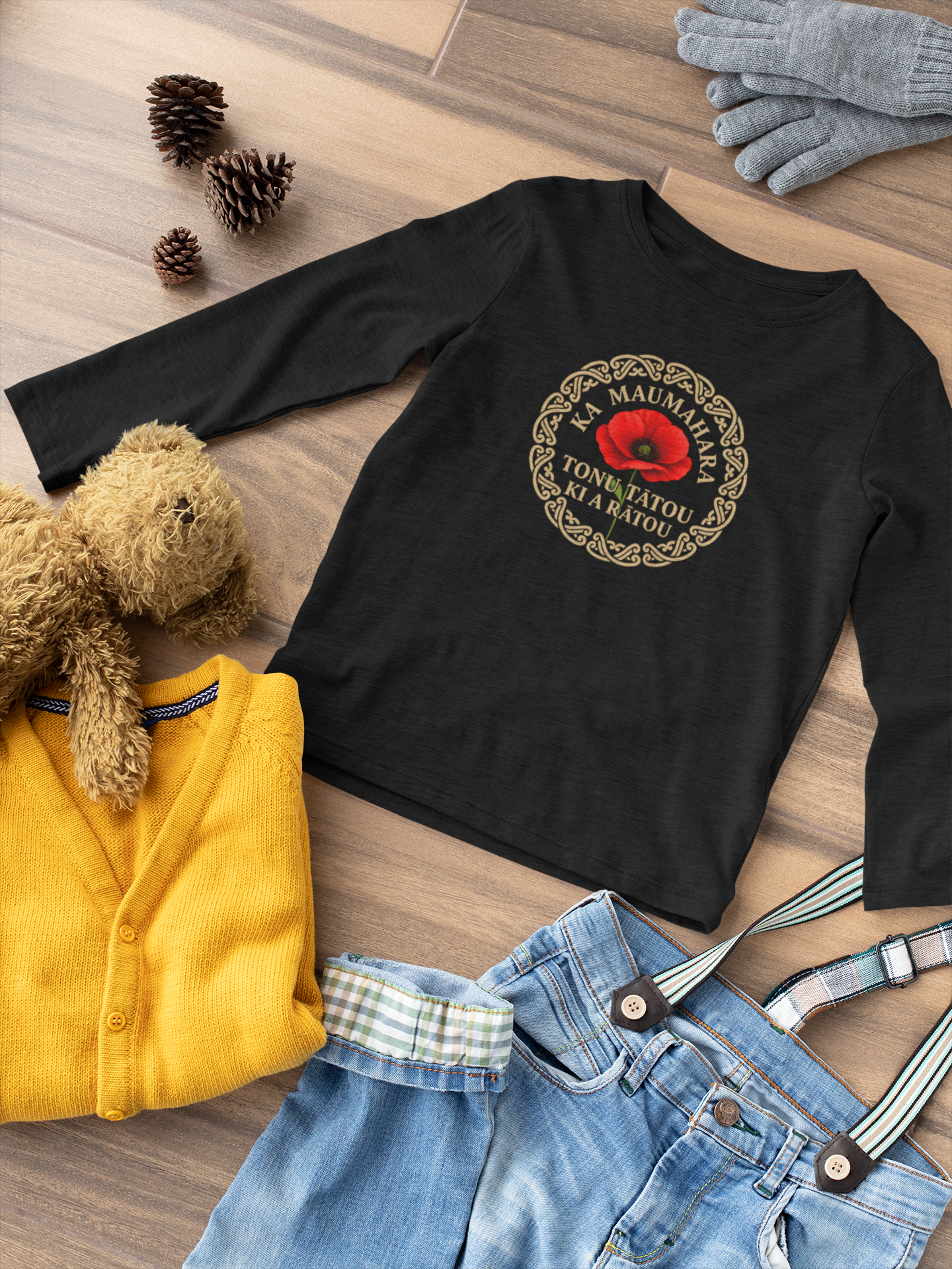 Anzac - Ka maumahara tonu tātou ki a rātou - 2026 -  Children's Long Sleeve Tee