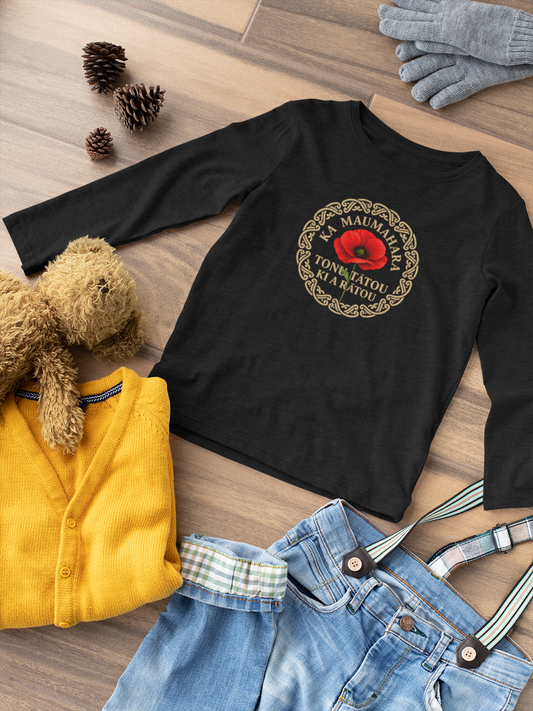 Anzac - Ka maumahara tonu tātou ki a rātou - 2026 -  Children's Long Sleeve Tee