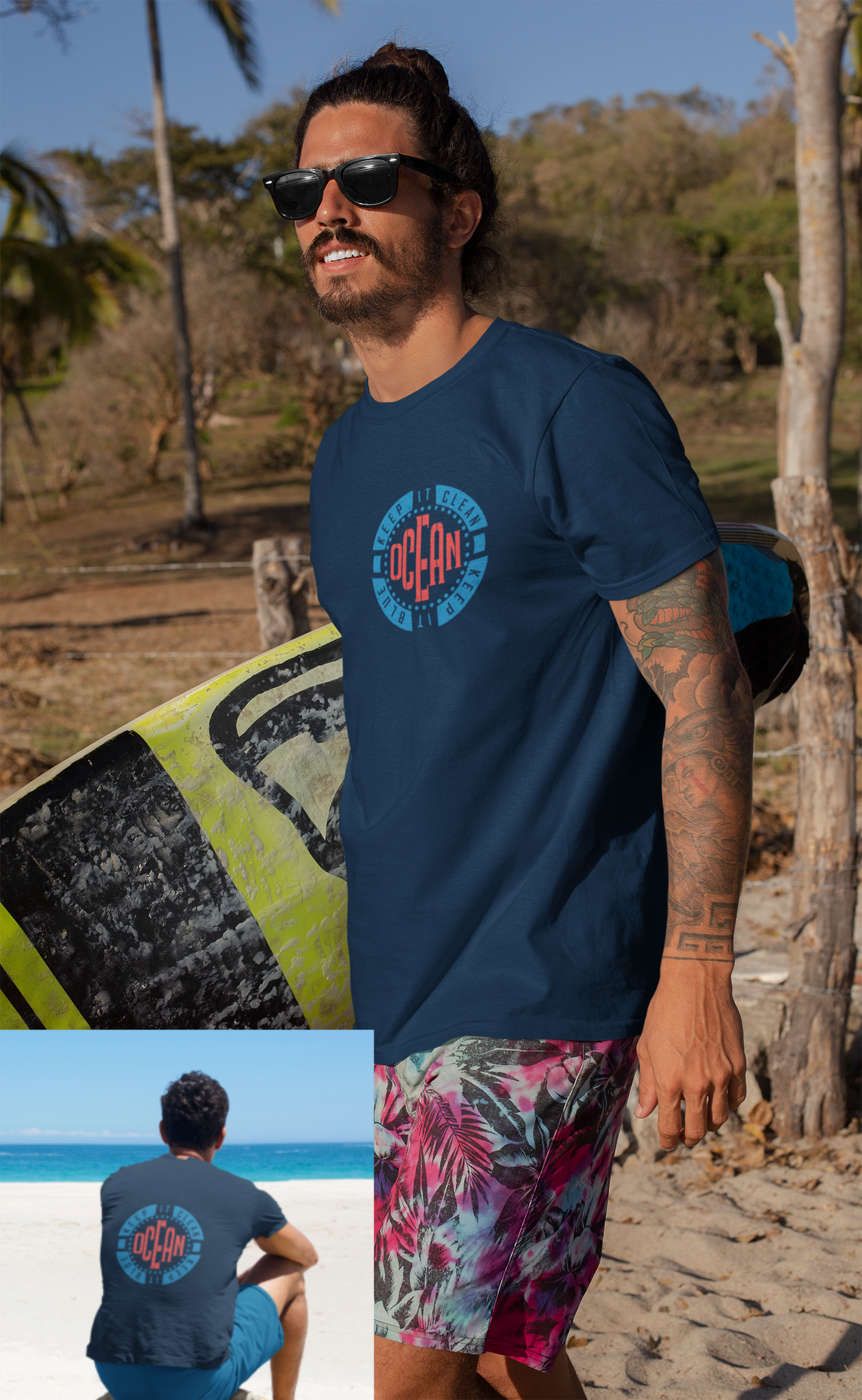 Ocean - Keep It Clean - Adult Tee - front and back
